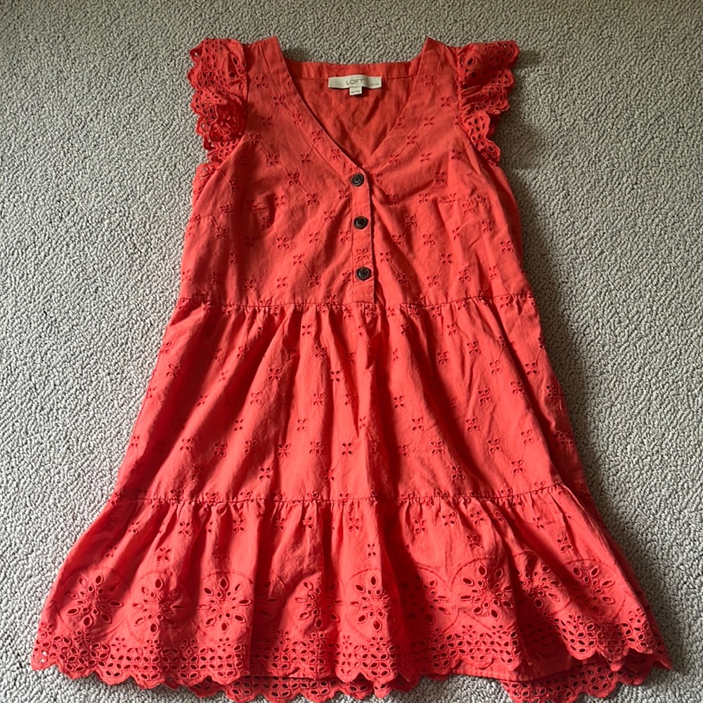 Women’s Petite Loft Ruffle Dress